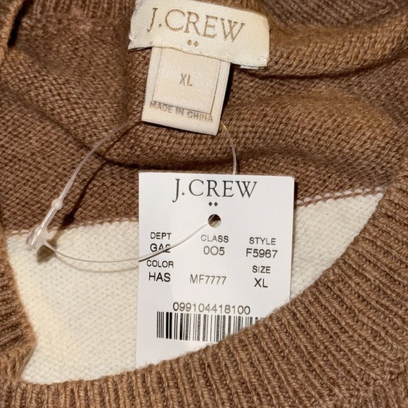 J Crew Factory NWT Striped Cotton/ Wool Blend Crew Neck Sweater SZ XL - Picture 6 of 7